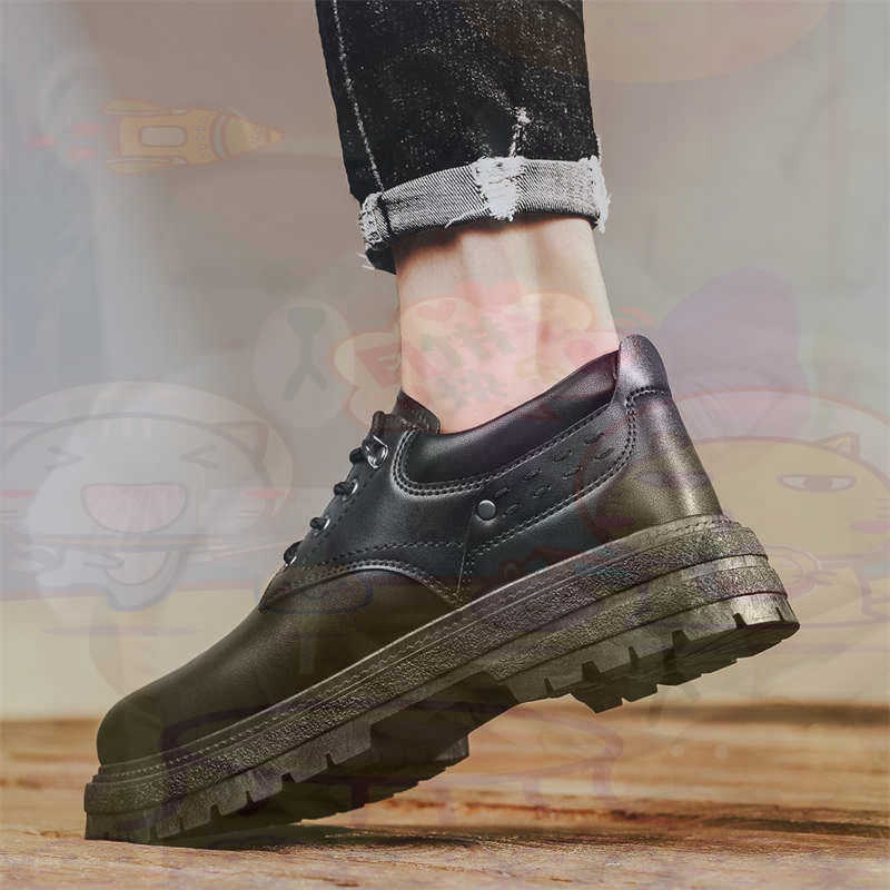 Outdoor Sport Name - Escuro natural couro moda formadores tênis